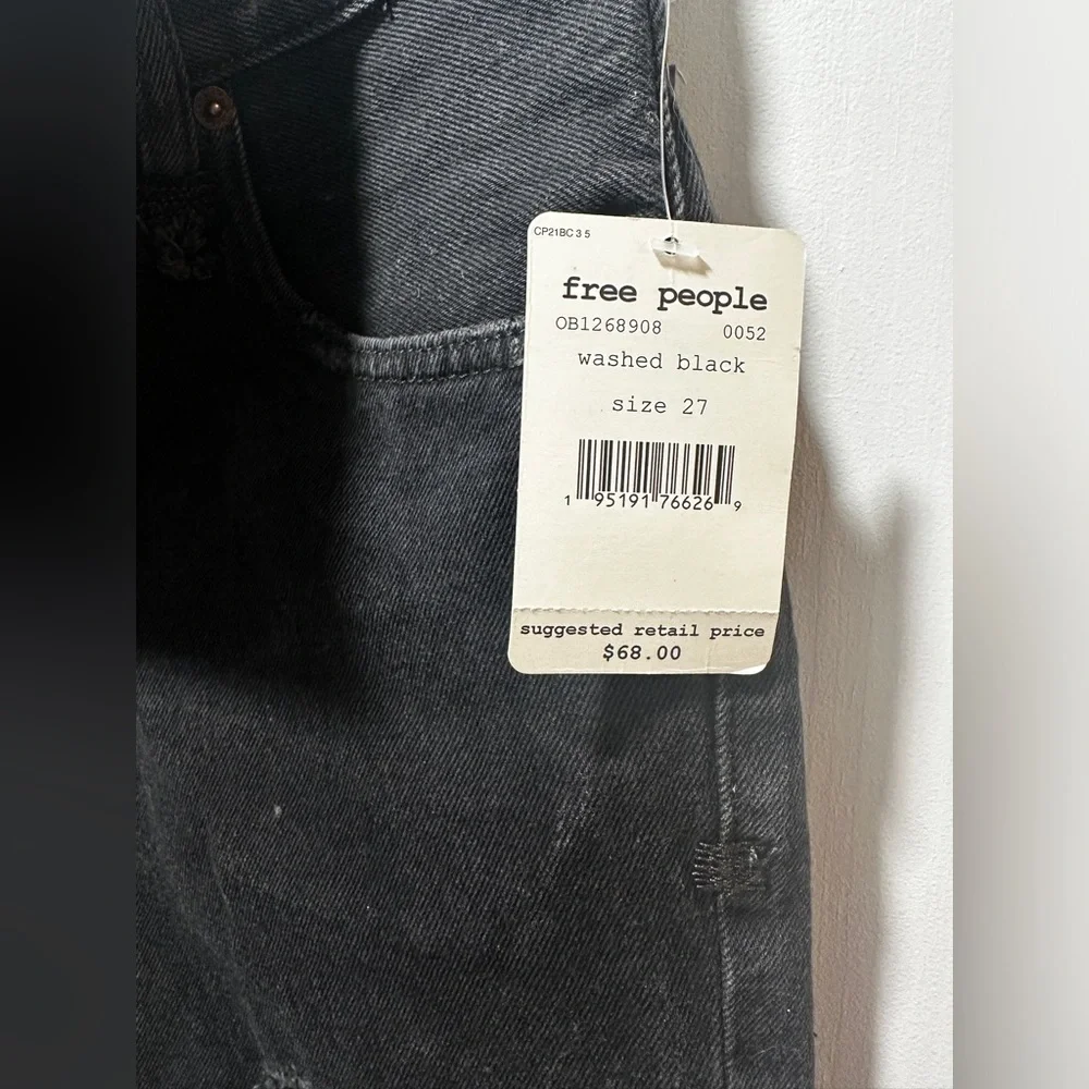 NWT Free People Washed Black Distressed Shorts. - Picture 15 of 16